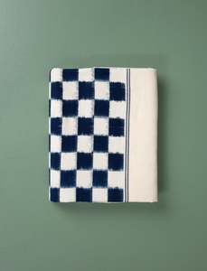 Wedding Gifts: Handwoven Ikat Tablecloth // Navy Check