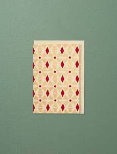 Christmas Decorations Gift Wrapping: Jute Paper Note Card // Red & Gold