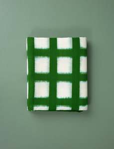 Gifts Under 201: Handwoven Ikat Tablecloth // Green Grid