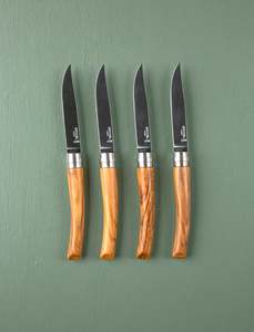 Wedding Gifts: Set of 4 Steak Knives // Olive
