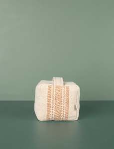 Grain Sack Door Stop // Camel Stripe