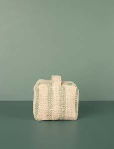 Grain Sack Door Stop // Brown Green
