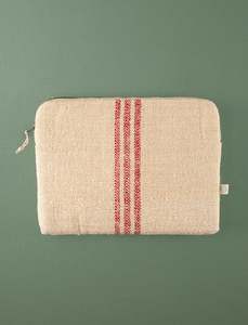 Made In Aotearoa: Grain Sack Laptop Sleeve // Red Stripe