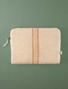 Made In Aotearoa: Grain Sack Laptop Sleeve // Camel Stripe