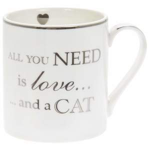 Cat Lover Gifts: Cat Lovers Fine China Mug - All You Need is Love and a Cat