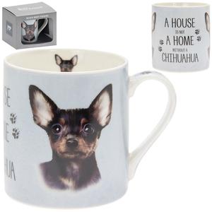 Dog And Cat Mugs And Cups: Chihuahua Dog Mug - A house is not a home without a Chihuahua dog.