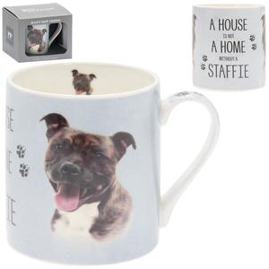 Dog And Cat Mugs And Cups: Staffie Dog Mug - A house is not a home without a Staffie dog.