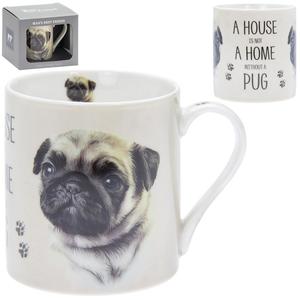 Dog And Cat Mugs And Cups: Pug Dog Mug - A house is not a home without a Pug dog.