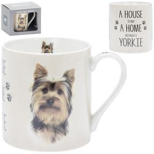 Dog And Cat Mugs And Cups: Yorkie Dog Mug - A house is not a home without a Yorkie dog.