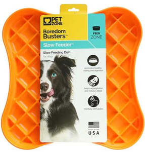 Dog Bowls And Feeding: Boredom Busters Slow Feeder Orange