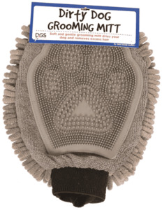 Dog Grooming And Cleaning: DGS Dirty Dog Grooming Mitt - Grey
