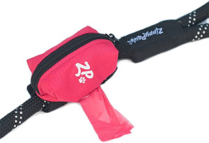 Dog Clean Up And Toilet: Zippypaws Adventure Leash Bag - Hibiscus Pink