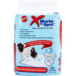 Dog Clean Up And Toilet: Ethical Pet X Marks the Spot Puppy Training Pads 50pk