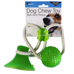 Dukes Suction Cup Ball and Rope Dog Toy