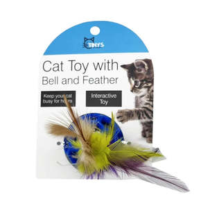 Cat Toys And Scratchers: Ball with Feather and Bell Cat Toy