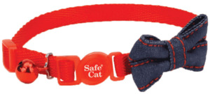 Coastal Safe Cat Embellished Fashion Collar - Red