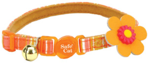 Coastal Safe Cat Embellished Fashion Collar - Orange Stripe