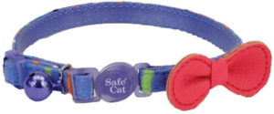 Coastal Safe Cat Embellished Fashion Collar - Blue Stripe