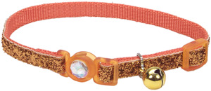 Coastal Safe Cat Fashion Breakaway Cat Collar - Orange Glitter