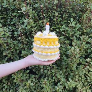 Crochet Plush Toy - Lemon Birthday Cake