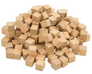Products: Wooden Cubes in Container