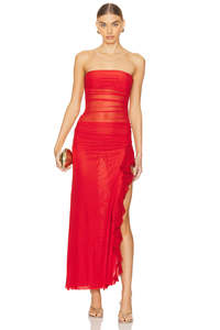 Size 6: Bec + Bridge - Celyse Strapless in Rouge