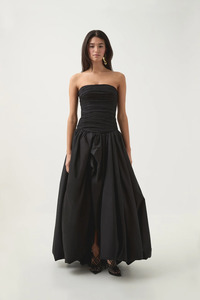 Size 6: AJE - Violette Bubble Hem Maxi Dress in Black