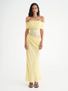 Size 6: BENNI - Nico Off Shoulder Maxi in Butter