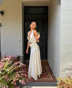 Size 8: Bec + Bridge - Kaia Silk Halter and Chantilly Skirt in Ivory (FOR SALE)