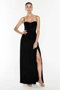 Size 8: Manning Cartell - Double Time Pleat Dress in Black