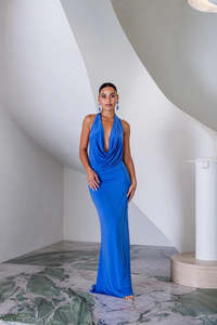 Size 12: Sneaky Link - Saint Plunge Maxi Dress in Sapphire