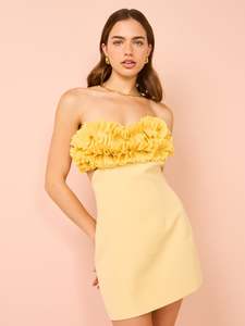Mini Dresses: TOJHA - Lia Mini in Lemon