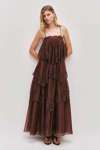 AJE - Ophelia Lace Gown in Chocolate