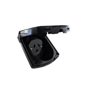 Clipsal: Clipsal (New) Black External 10 amp Power Outlet. 415Vfbk