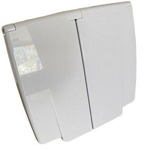 Cms: CMS 15amp Single 15A Autoswitch inlet White with RCD Switch IP44 Jilcbwh