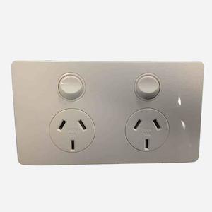 Cms: CMS Power Outlet Double Natural White for Caravan 240 Electrics