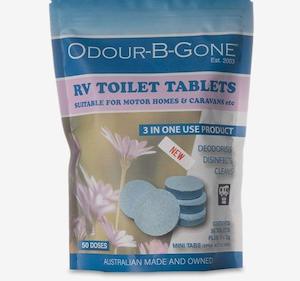 Odour B Gone Toilet Fast Release Tablets 50 Tablets with 10 Mini Tabs
