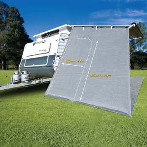 Cgear Grey Awning Privacy End Walls Angled End Drop with Zipper Door