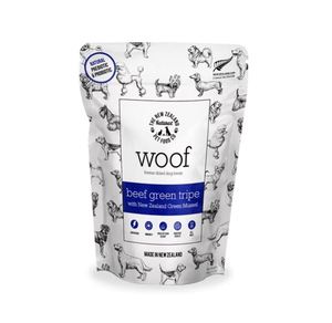 Products: WOOF BEEF GREEN TRIPE & MUSSEL TREATS - Everything Dog