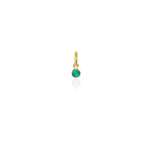 May Pendant Charm (Green Onyx) - Gold