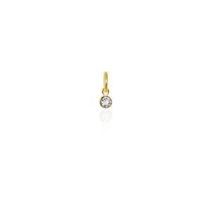 Gold Charms: April Pendant Charm (White Topaz) - Gold