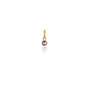 Gold Charms: February Pendant Charm (Amethyst) - Gold