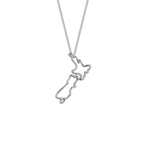 New Zealand: NZ Map Necklace (Pure Paradise)