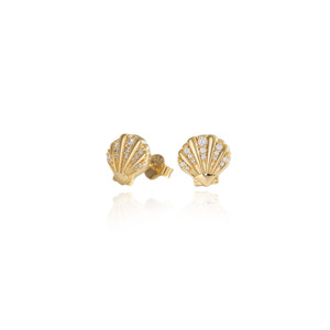 Earrings: Seashell Studs (Patient) - Gold