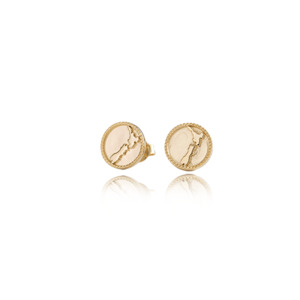 Earrings: NZ Map Coin Studs (Cherished) - Gold