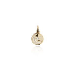Ocean Wave Coin Pendant Charm (Confident) - Gold
