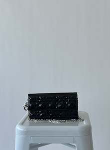 Dior: Lady Dior Pouch - Patent Leather silver hardware