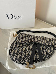 Dior: Christian Dior Saddle Oblique Medium Shoulder Bag in Jacquard
