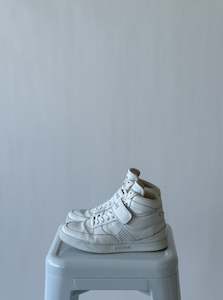 Celine: Celine Leather High Top Wedge Sneakers