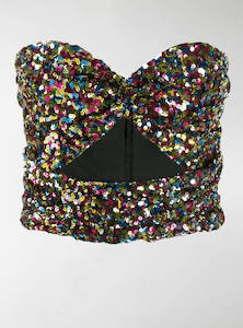 Tops 2: THE ATTICO Sequinned strapless top - New with tags